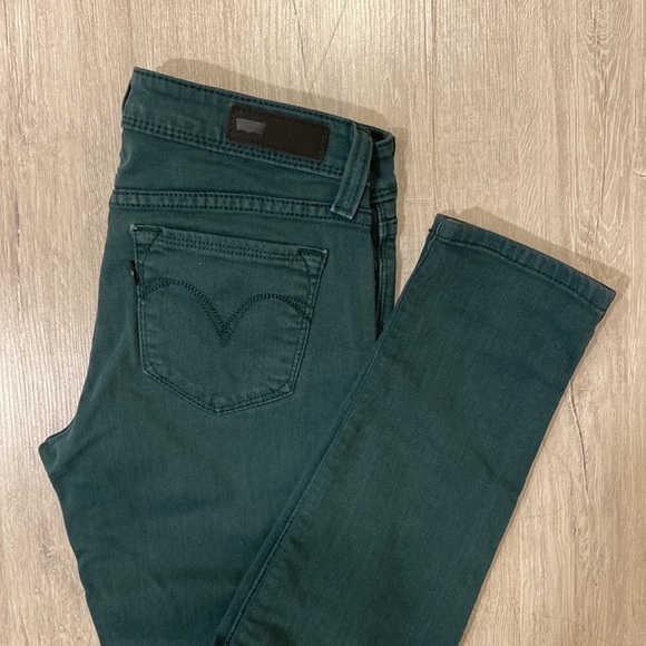 Levis low-rise, demi curve, skinny denim pants size 26, dark teal - Picture 4 of 4